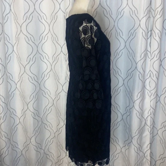 RSVP by Talbots Black Flounce-Sleeve Lace Dress - Picture 5 of 10